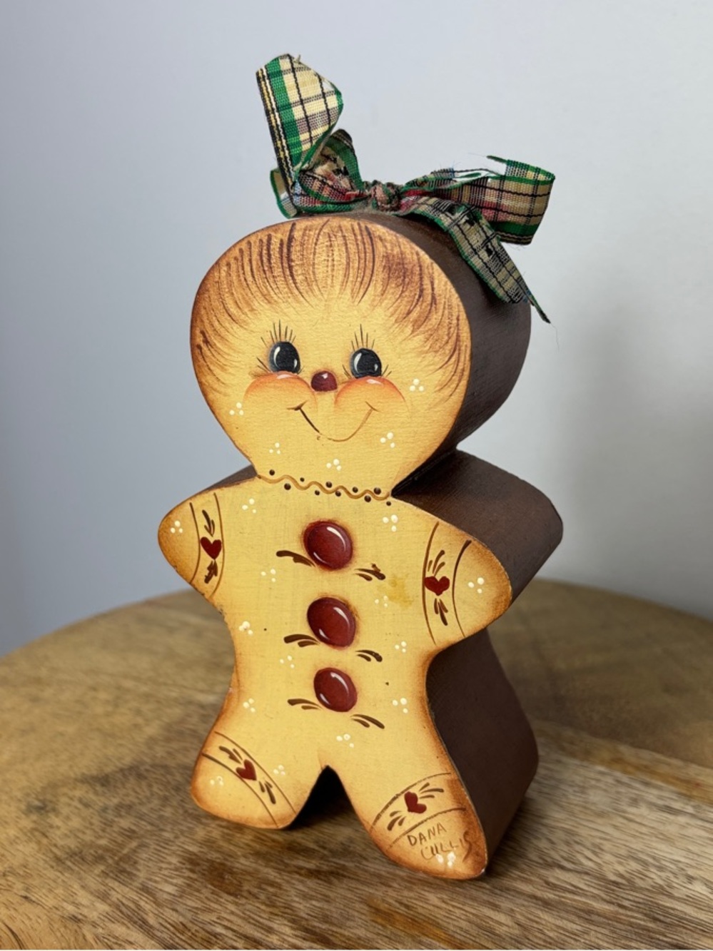 Wood Tole Painted Gingerbread Person Figurine